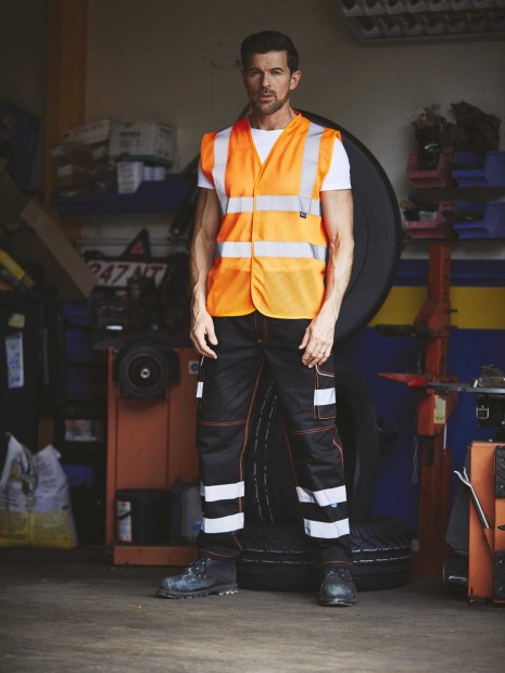 Gilets de sécurité à personnaliser YOKO Gilet haute visibilité à maille ajourée recyclée 