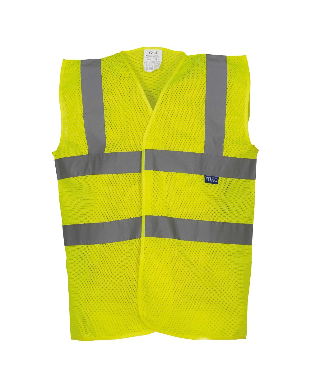 Fluo vestjes YOKO Hoge zichtbaarheid hesje van gerecycled gaas voor bedrukking &amp; borduring