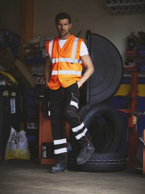 Gilets de sécurité à personnaliser YOKO Gilet haute visibilité à maille ajourée recyclée 