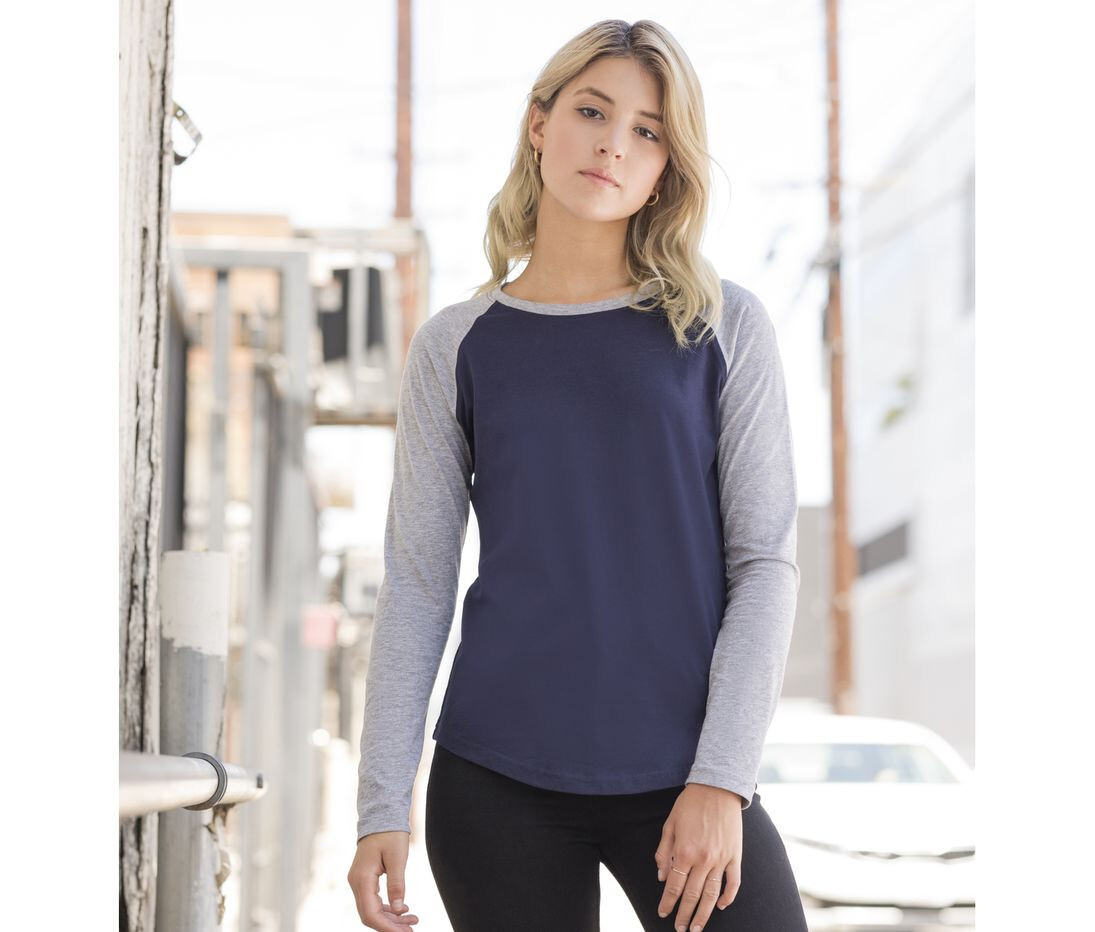 T-Shirts personnalisable SKINNIFIT LADIES L/S BASEBALL T