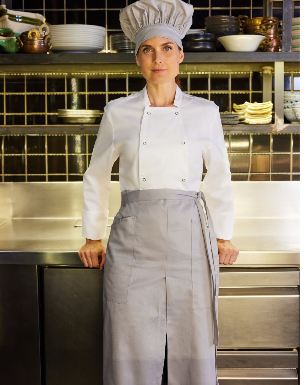 Schorten VELILLA LONG APRON WITH OPENING AND POCKETS voor bedrukking &amp; borduring