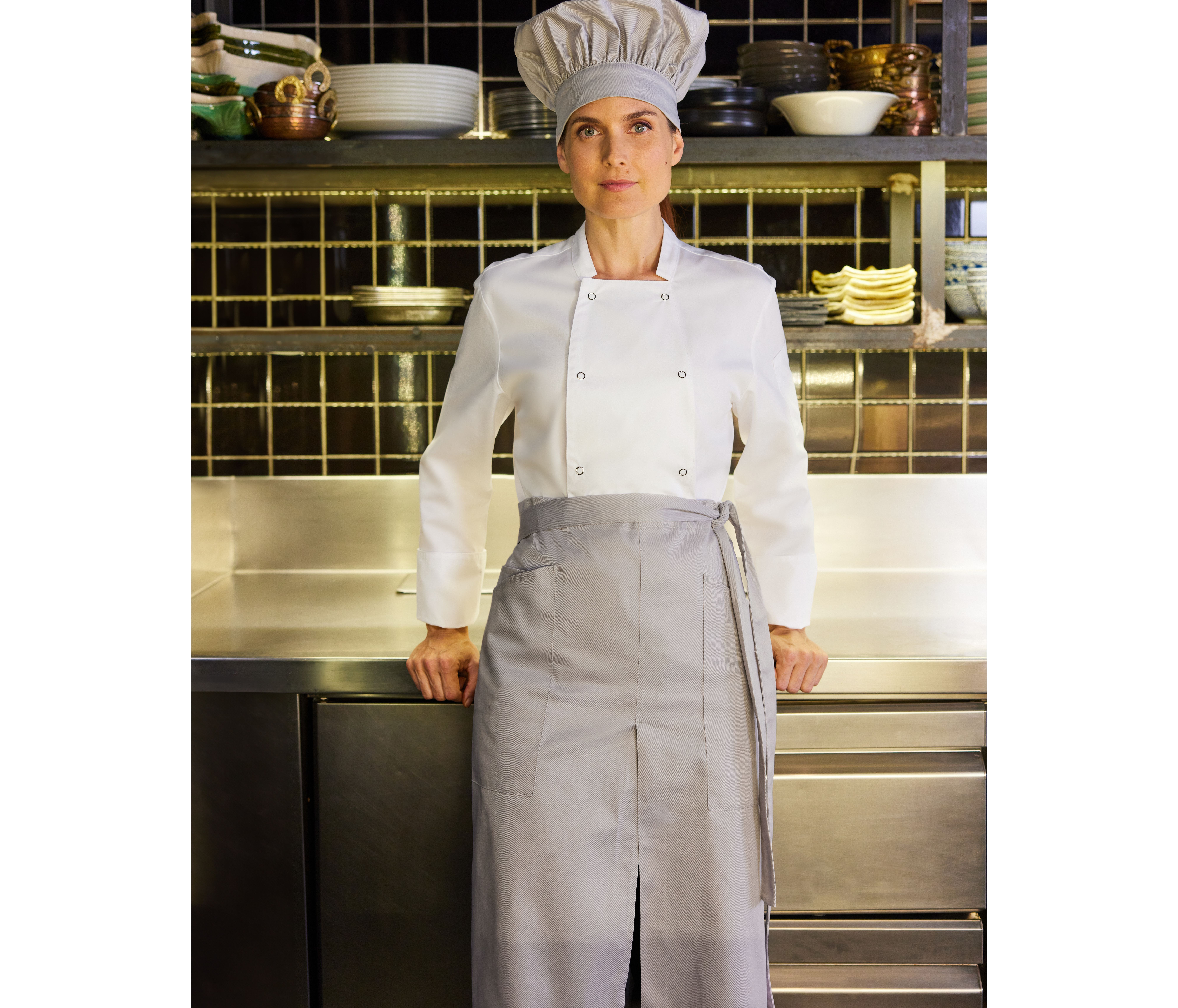 Schorten VELILLA LONG APRON WITH OPENING AND POCKETS voor bedrukking &amp; borduring