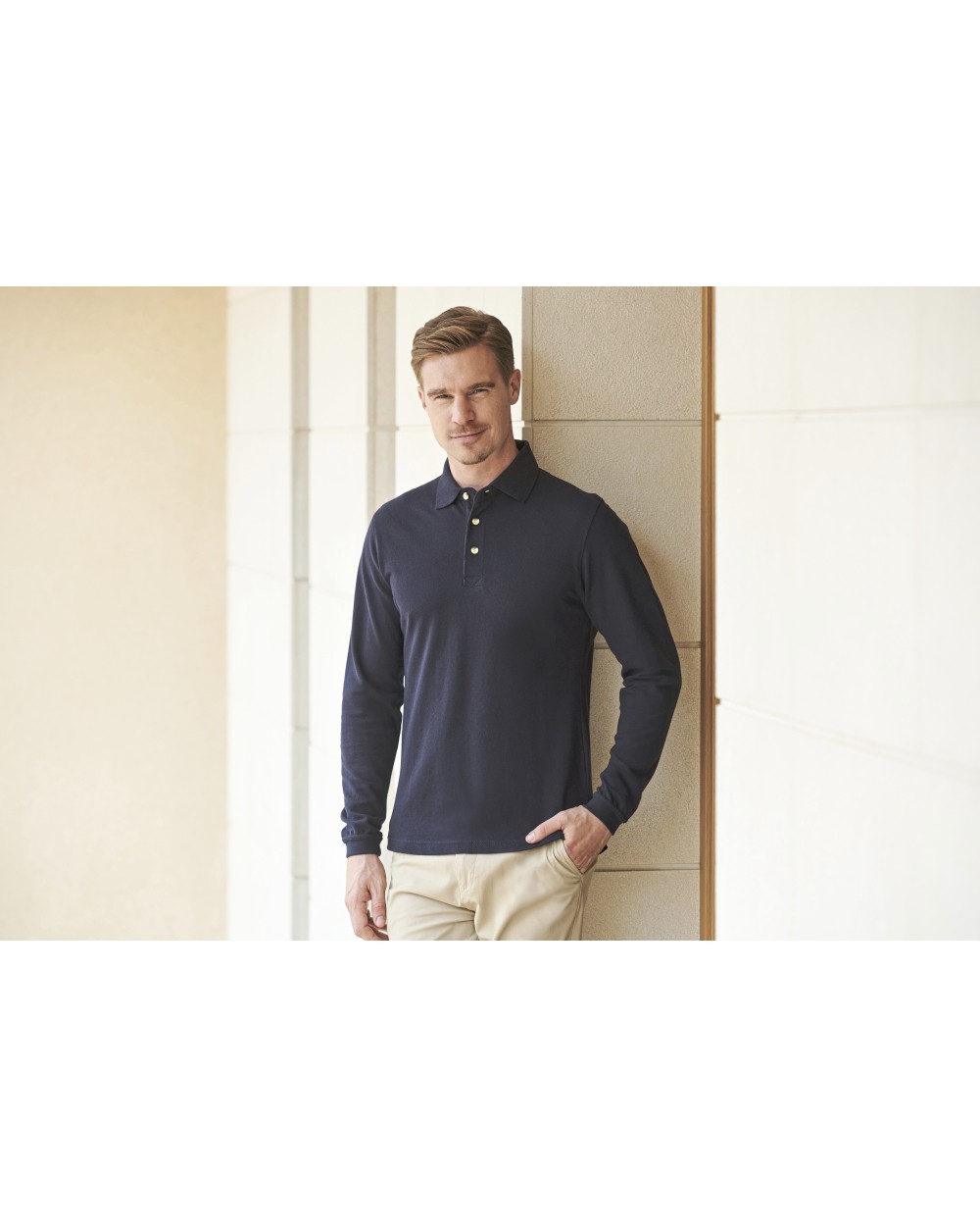 HENBURY Polo PiquÃ© Classic LS Poloshirts personalisierbar