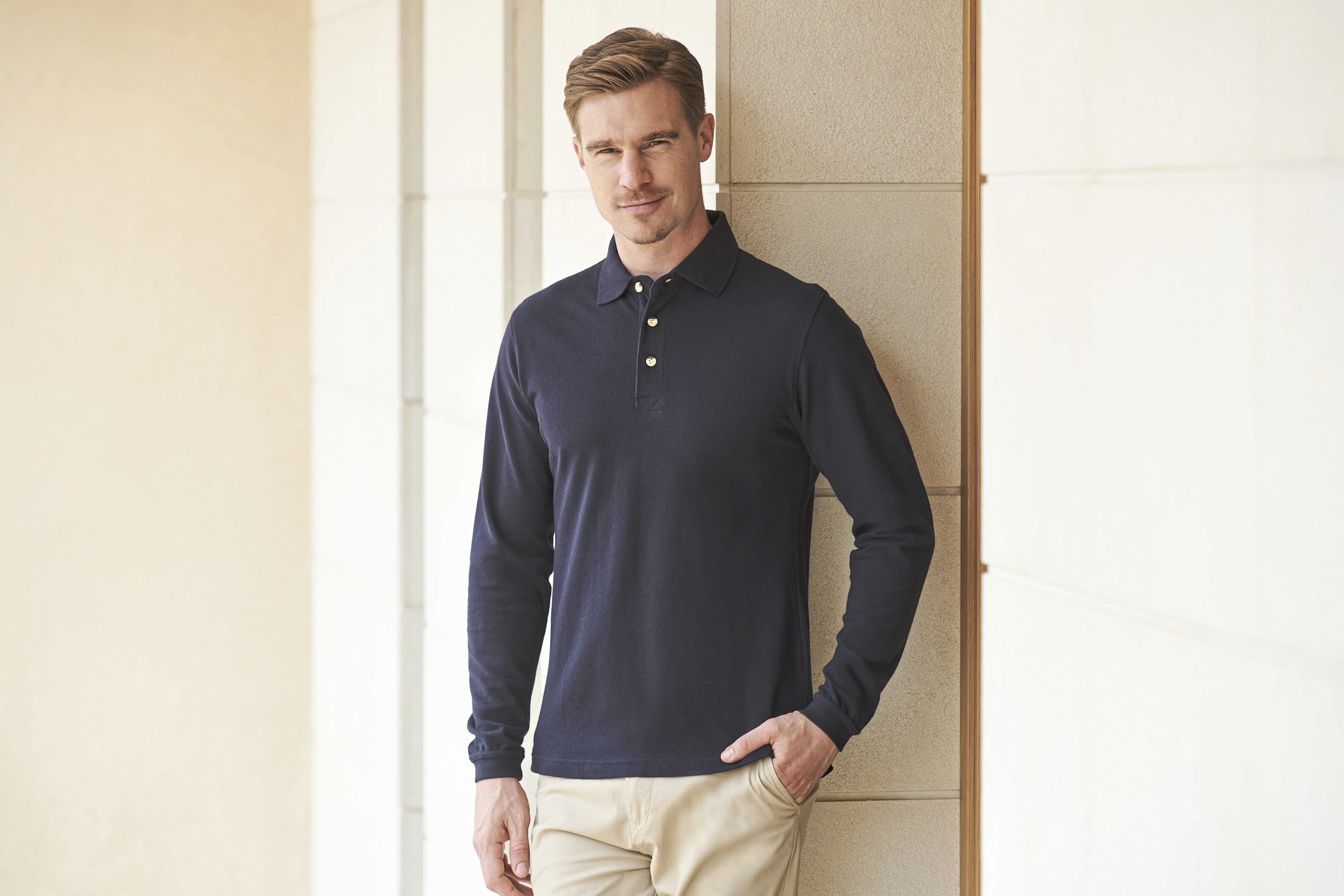 HENBURY Polo PiquÃ© Classic LS Poloshirts personalisierbar