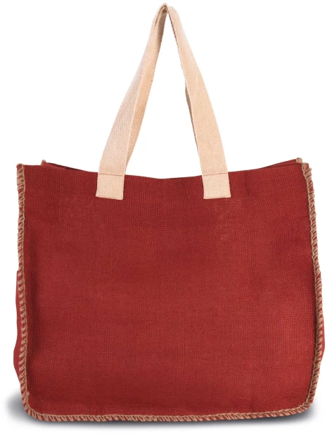 KIMOOD Sac en jute avec coutures contrastées  personnalisable