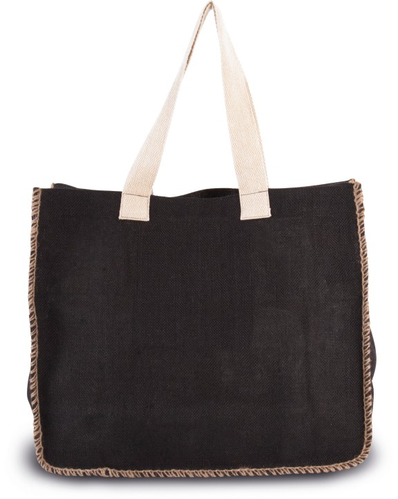 KIMOOD Jutetasche mit Kontrastnähten Tote Bags personalisierbar