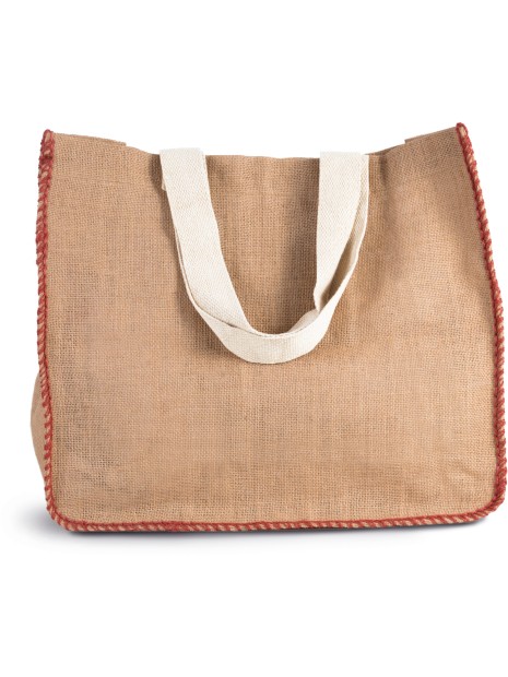 KIMOOD Sac en jute avec coutures contrastées /api/colors/268036d4-4d20-44b4-a6c6-9e5b028cd278 personnalisable