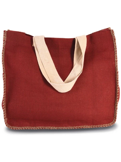 KIMOOD Sac en jute avec coutures contrastées  personnalisable