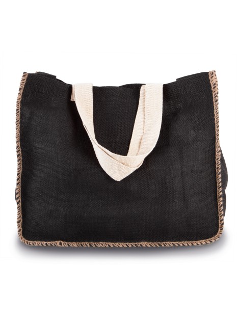 KIMOOD Sac en jute avec coutures contrastées /api/colors/370c0efc-c3c6-4a03-a9d6-97a12577f812 personnalisable