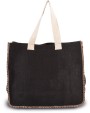 Tote bags KIMOOD Zak van jute met contrasterende naad voor bedrukking &amp; borduring
