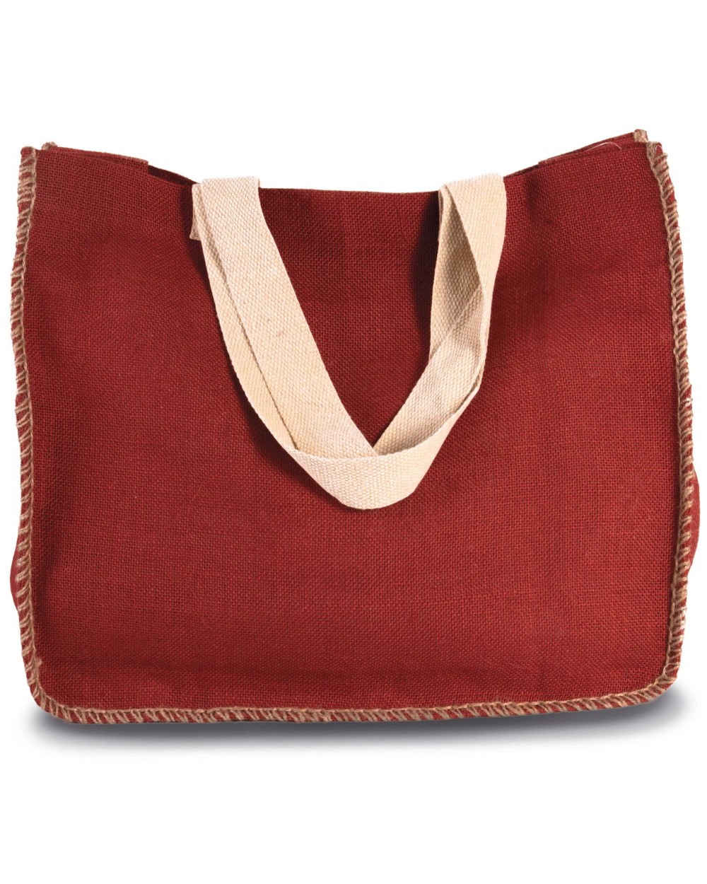 KIMOOD Jutetasche mit Kontrastnähten Tote Bags personalisierbar