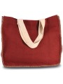 KIMOOD Sac en jute avec coutures contrastées  personnalisable