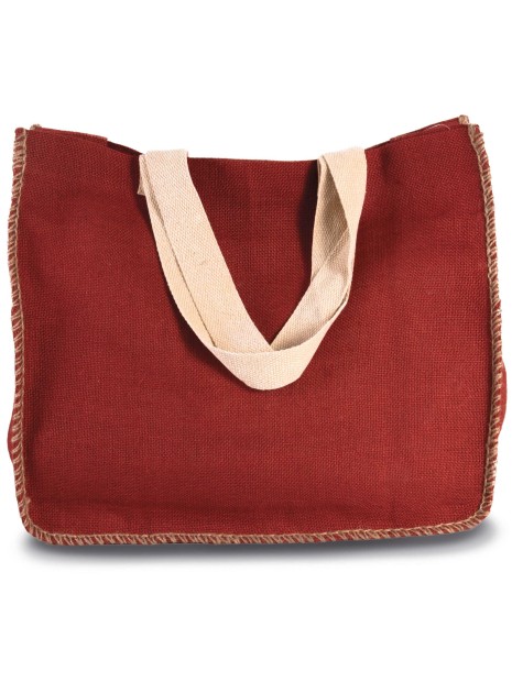 KIMOOD Sac en jute avec coutures contrastées  personnalisable