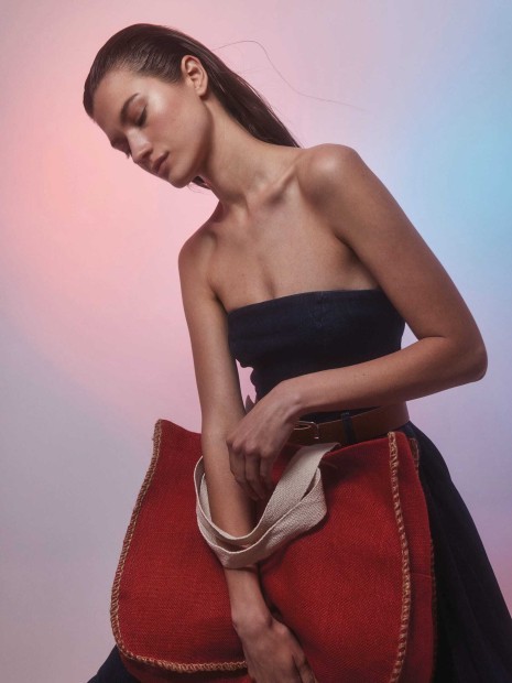 Tote bags à personnaliser KIMOOD Sac en jute avec coutures contrastées 