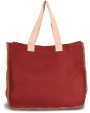 KIMOOD Jutetasche mit Kontrastnähten Tote Bags personalisierbar