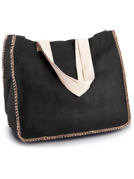 KIMOOD Sac en jute avec coutures contrastées /api/colors/370c0efc-c3c6-4a03-a9d6-97a12577f812 personnalisable