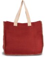 KIMOOD Jutetasche mit Kontrastnähten Tote Bags personalisierbar
