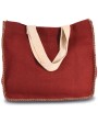 Tote bags KIMOOD Zak van jute met contrasterende naad voor bedrukking &amp; borduring