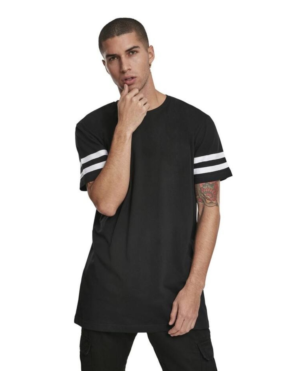 T-shirts BUILD YOUR BRAND Stripe Jersey Tee voor bedrukking &amp; borduring
