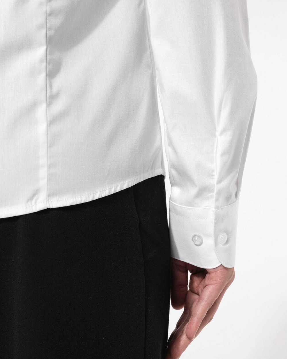KARIBAN Langärmelige Popeline-Bluse Hemden personalisierbar