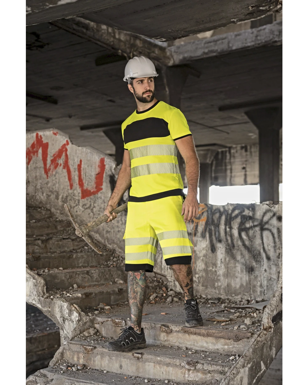 Pantalons personnalisable KORNTEX EOS Hi-Vis Workwear Shorts With Printing Areas