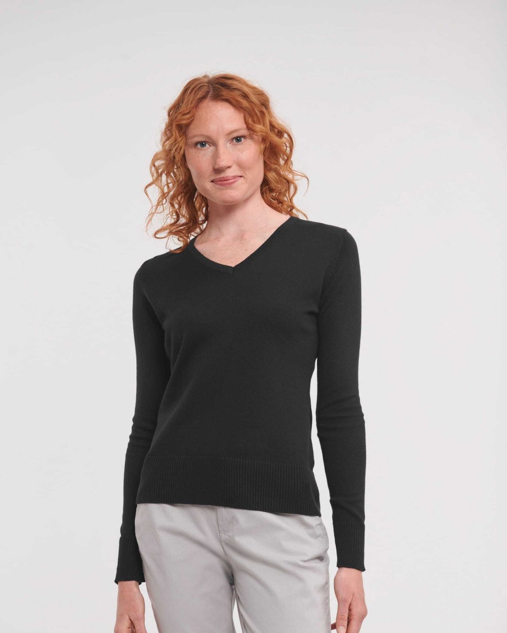 Truien RUSSELL Ladies' V-neck Knitted Pullover voor bedrukking &amp; borduring