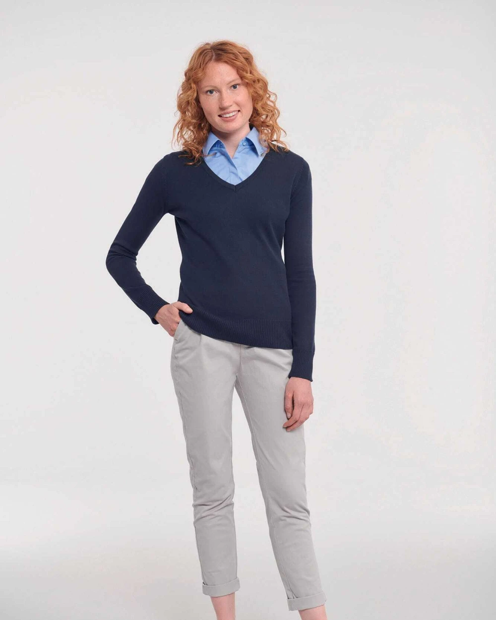 Pulls personnalisable RUSSELL Pullover femme col v