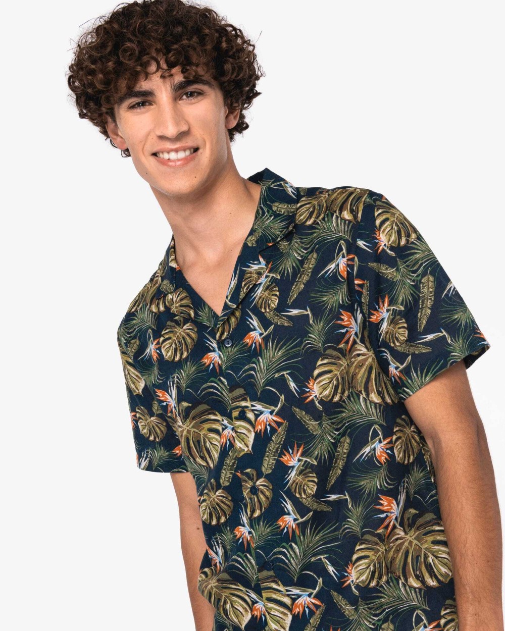 Hemden NATIVE SPIRIT Herenoverhemd met Hawaïaanse print voor bedrukking &amp; borduring