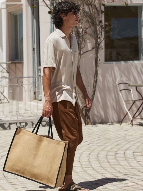 Tote bags à personnaliser WESTFORDMILL NATURAL STARCHED JUTE MARKET SHOPPER 