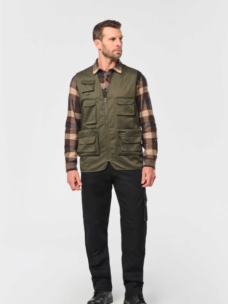 Vestes à personnaliser WK. DESIGNED TO WORK Gilet polycoton multipoches doublé unisexe 