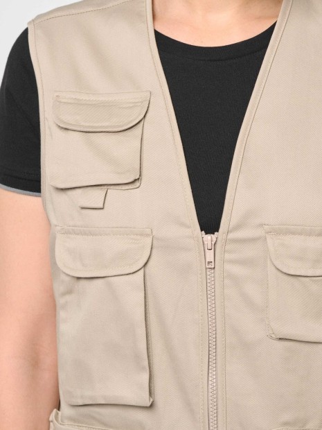 Vestes à personnaliser WK. DESIGNED TO WORK Gilet polycoton multipoches doublé unisexe 