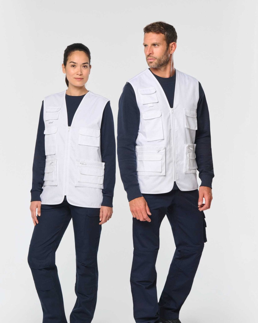 Jassen WK. DESIGNED TO WORK Gevoerde uniseks gilet van polykatoen multizakken voor bedrukking &amp; borduring