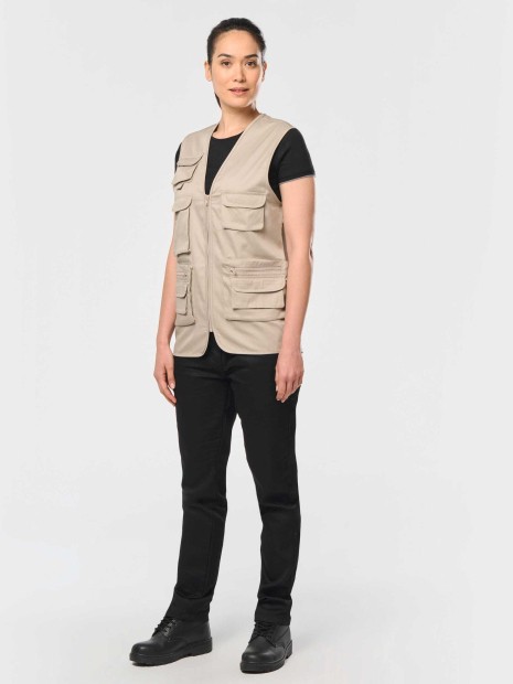 Vestes à personnaliser WK. DESIGNED TO WORK Gilet polycoton multipoches doublé unisexe 