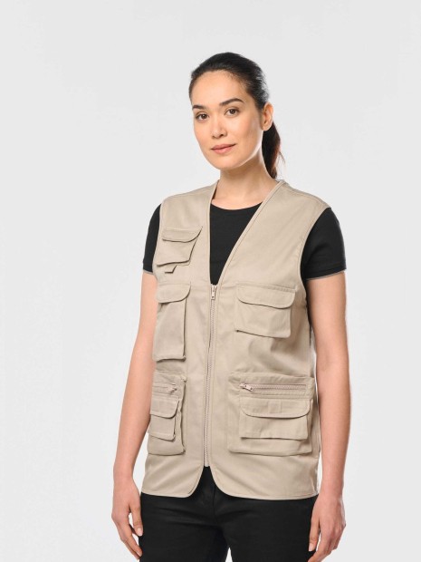 Vestes à personnaliser WK. DESIGNED TO WORK Gilet polycoton multipoches doublé unisexe 