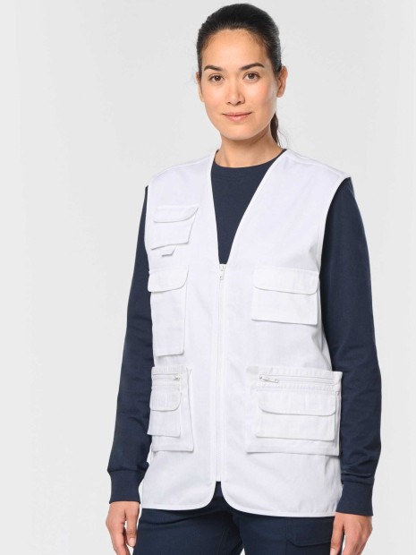 Vestes à personnaliser WK. DESIGNED TO WORK Gilet polycoton multipoches doublé unisexe 