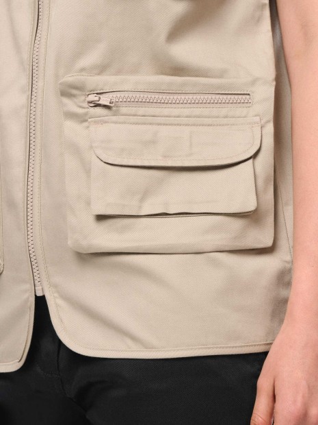 Vestes à personnaliser WK. DESIGNED TO WORK Gilet polycoton multipoches doublé unisexe 