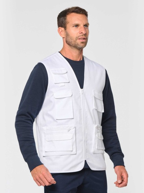 Vestes à personnaliser WK. DESIGNED TO WORK Gilet polycoton multipoches doublé unisexe 
