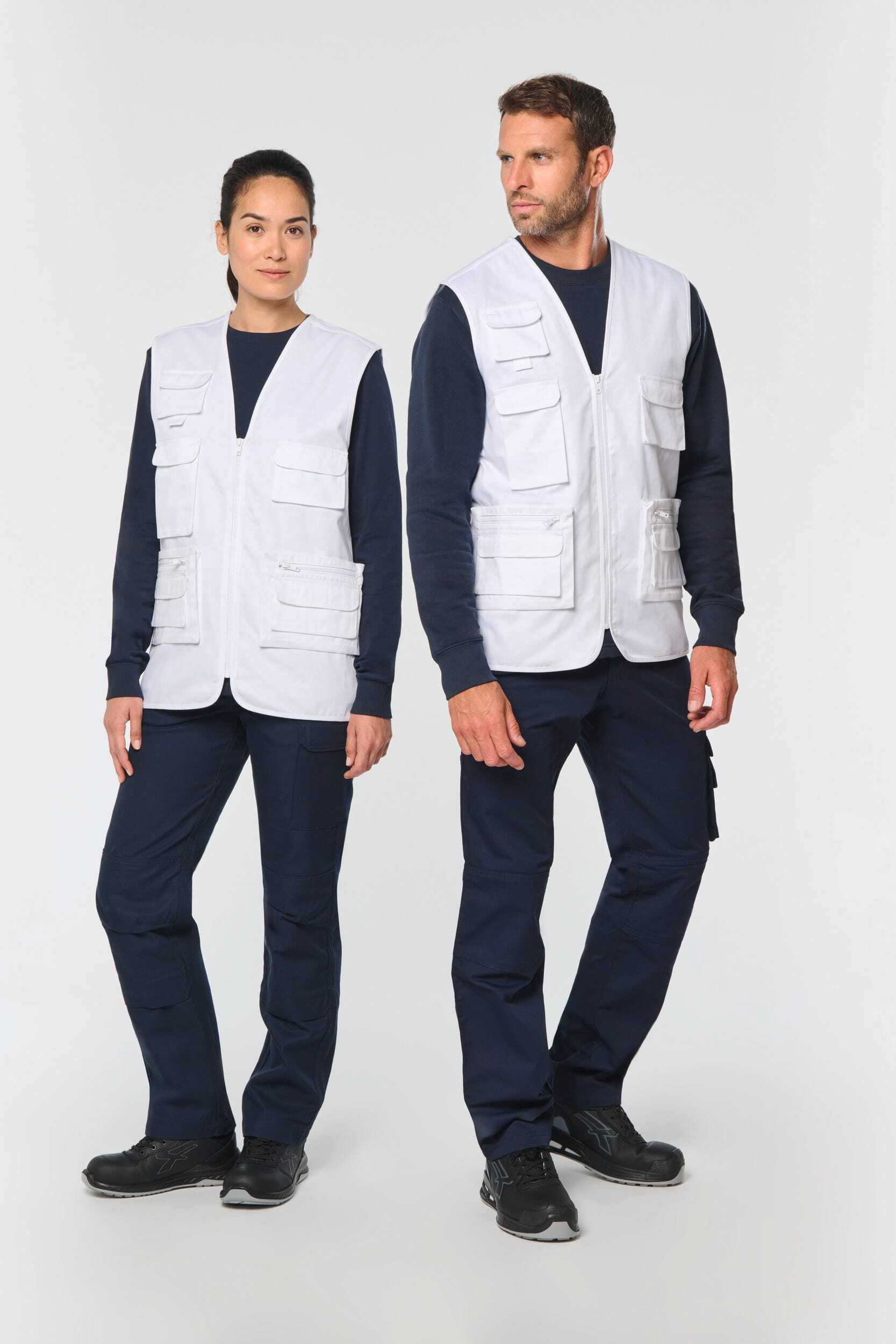 Vestes personnalisable WK. DESIGNED TO WORK Gilet polycoton multipoches doublé unisexe