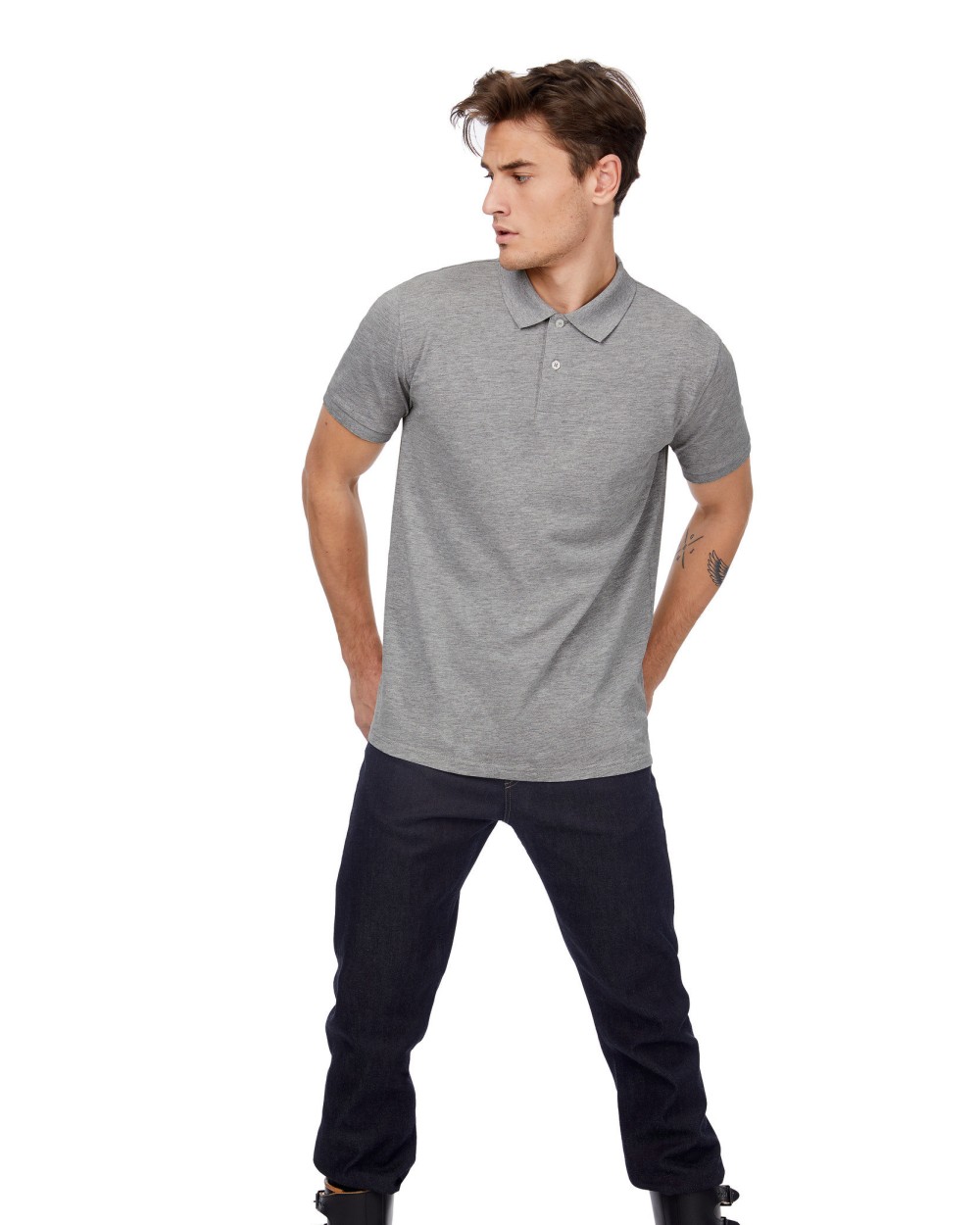 Polo's B&C Men's organic polo shirt voor bedrukking &amp; borduring