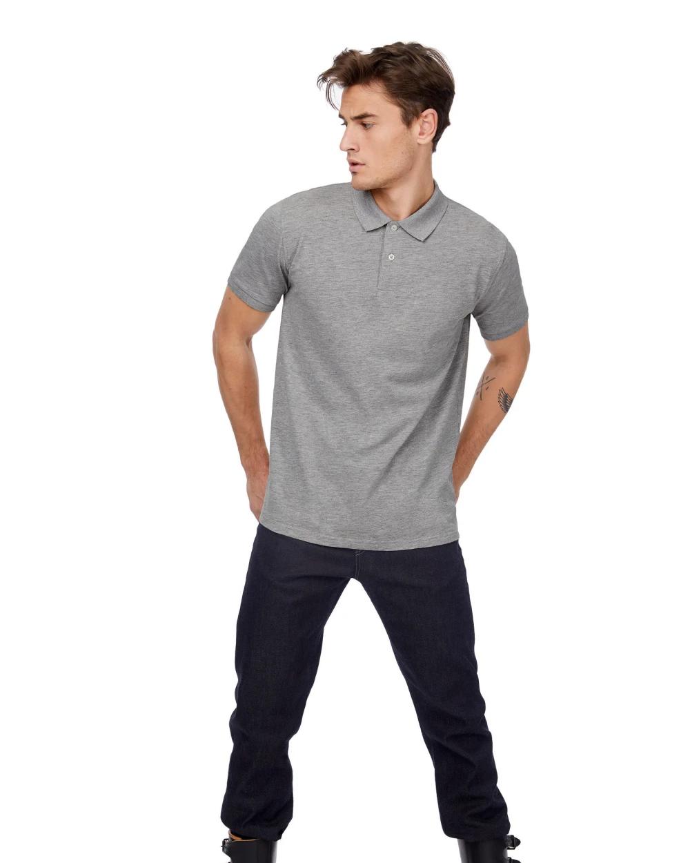Polo's B&C Men's organic polo shirt voor bedrukking &amp; borduring