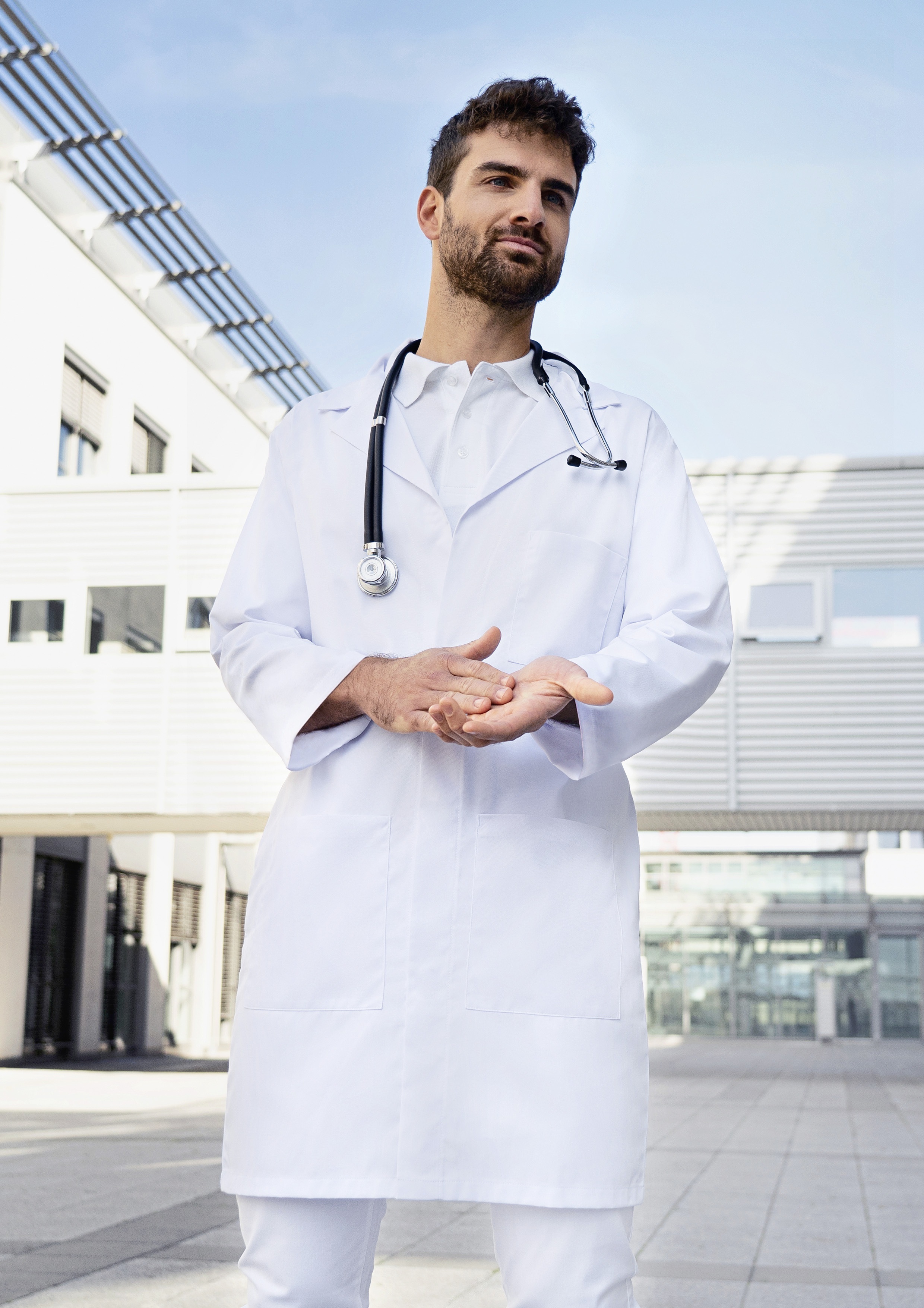 KARLOWSKY Men´s Workcoat with concealed button placket Jacken personalisierbar