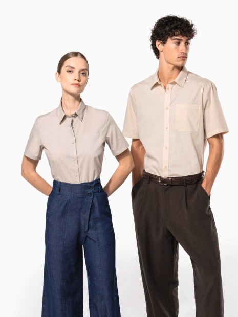 Chemises à personnaliser KARIBAN Chemise popeline polycoton manches courtes entretien facile homme 