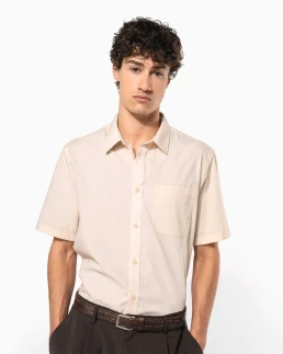Chemise popeline polycoton manches courtes entretien facile homme