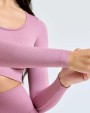 T-shirts TRIDRI Women’s TriDri® ribbed seamless '3D Fit' crop top voor bedrukking &amp; borduring