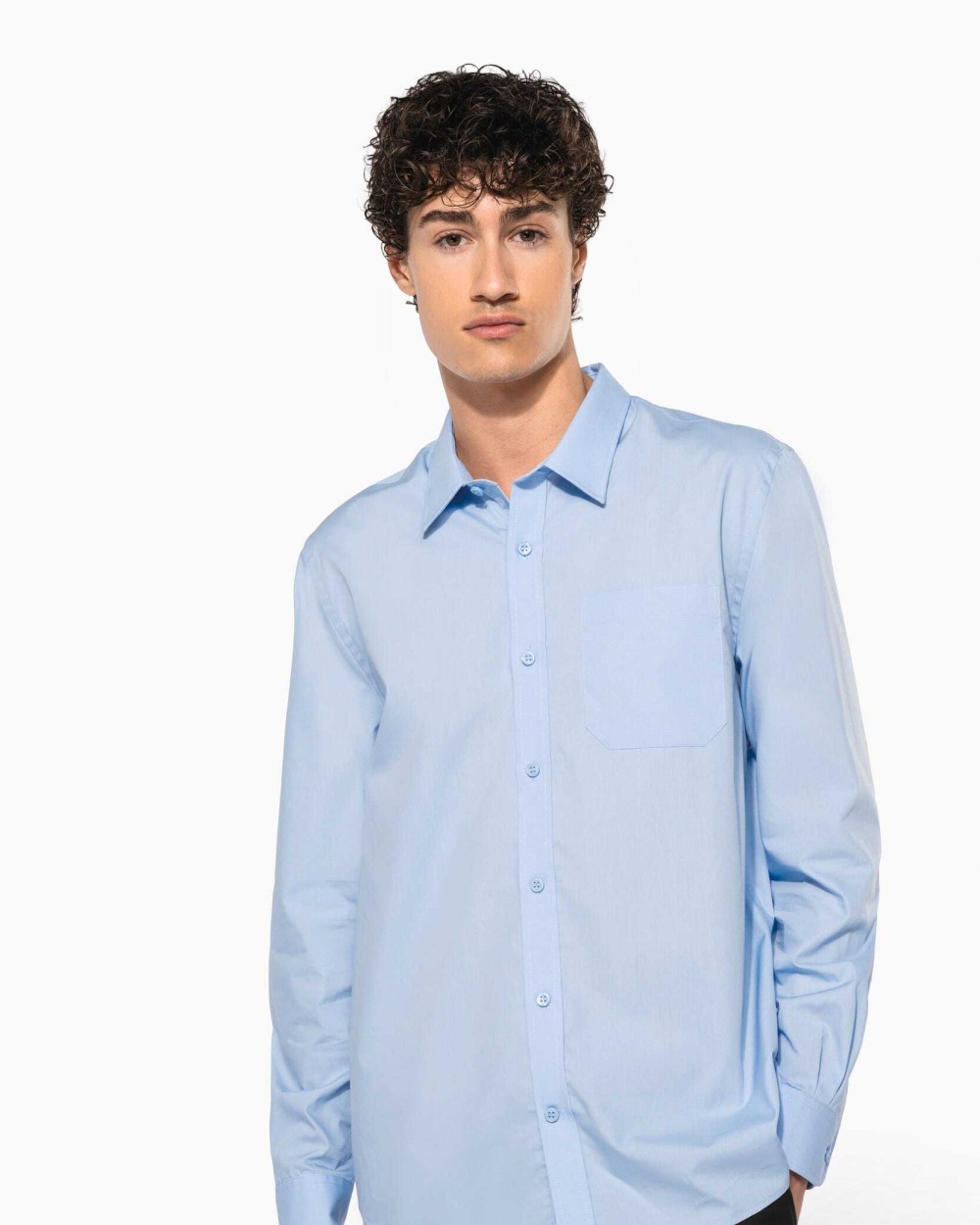 Hemden KARIBAN Heren poplin overhemd lange mouwen voor bedrukking &amp; borduring