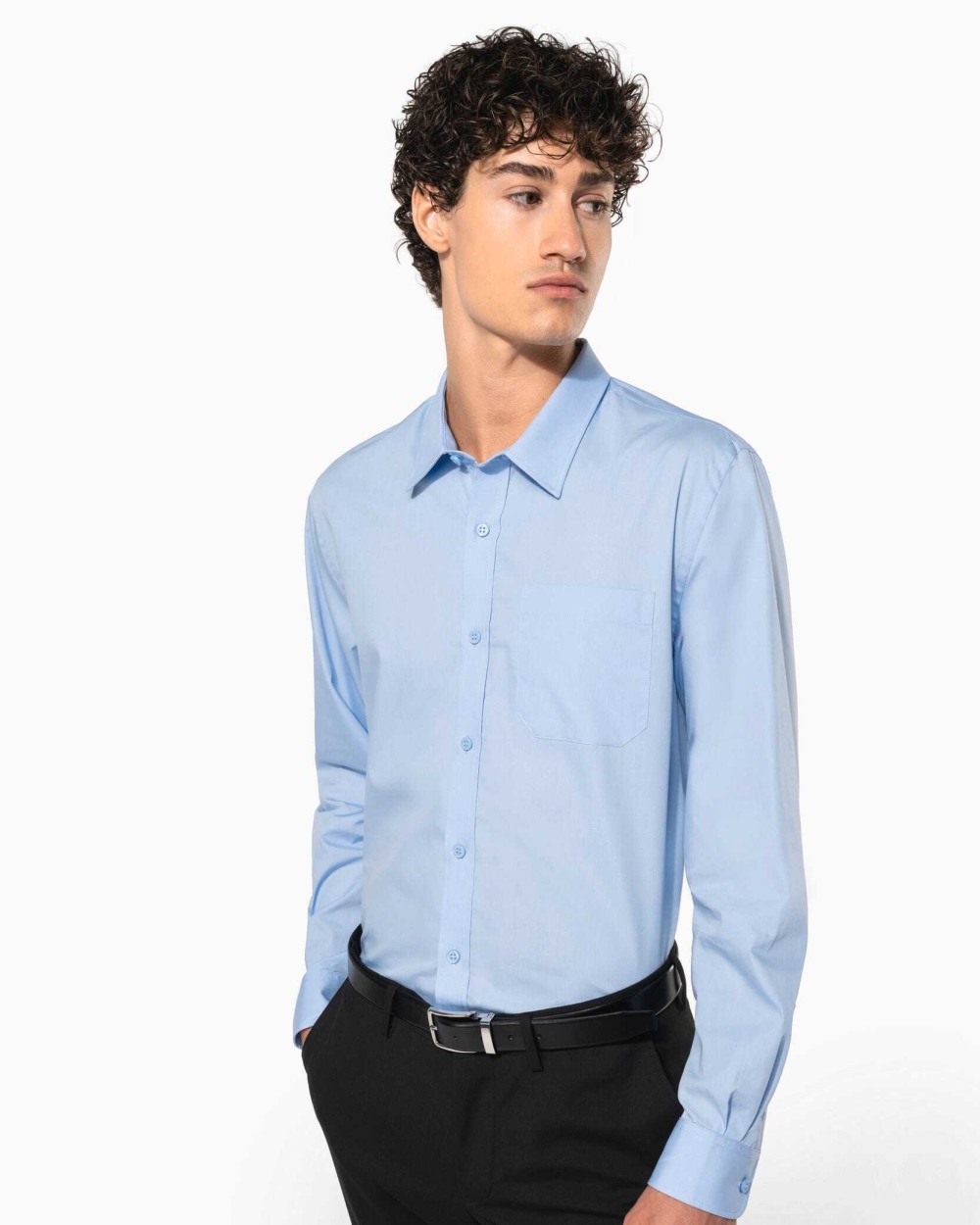 Hemden KARIBAN Heren poplin overhemd lange mouwen voor bedrukking &amp; borduring