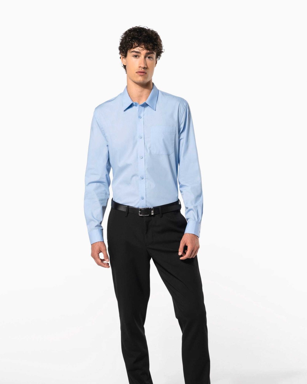 Hemden KARIBAN Heren poplin overhemd lange mouwen voor bedrukking &amp; borduring