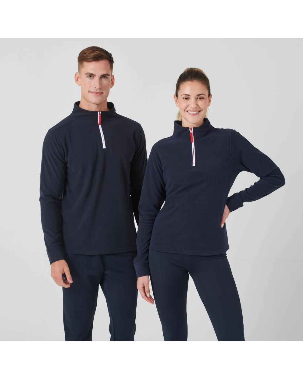 Laines polaires personnalisable FINDEN-HALES 1/4 Zip Long Sleeved Fleece Piped