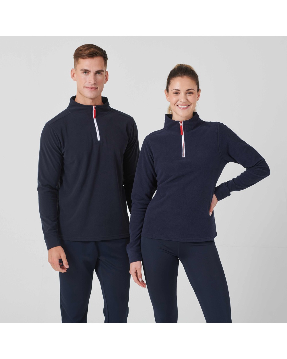 Laines polaires personnalisable FINDEN-HALES 1/4 Zip Long Sleeved Fleece Piped