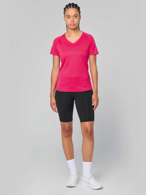 T-Shirts à personnaliser PROACT T-shirt de sport manches courtes col v femme 